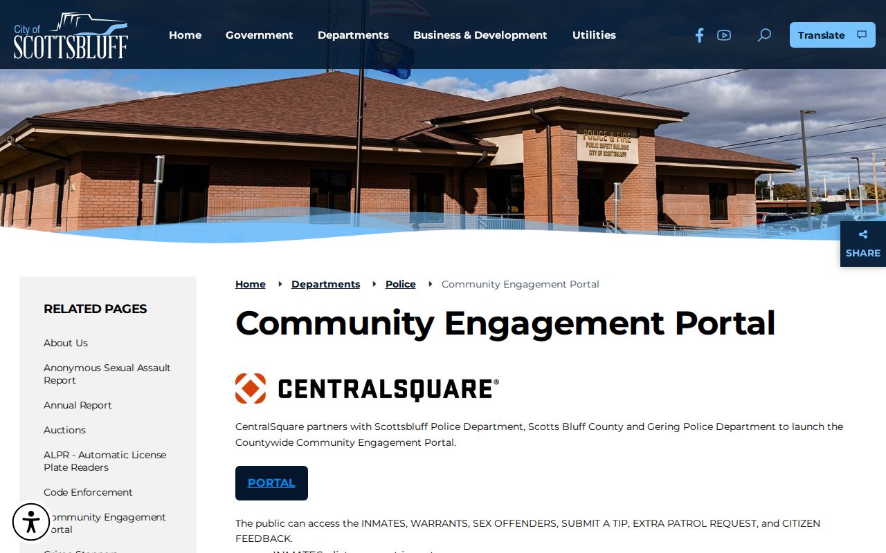 Scottsbluff warrant records city service and portal context