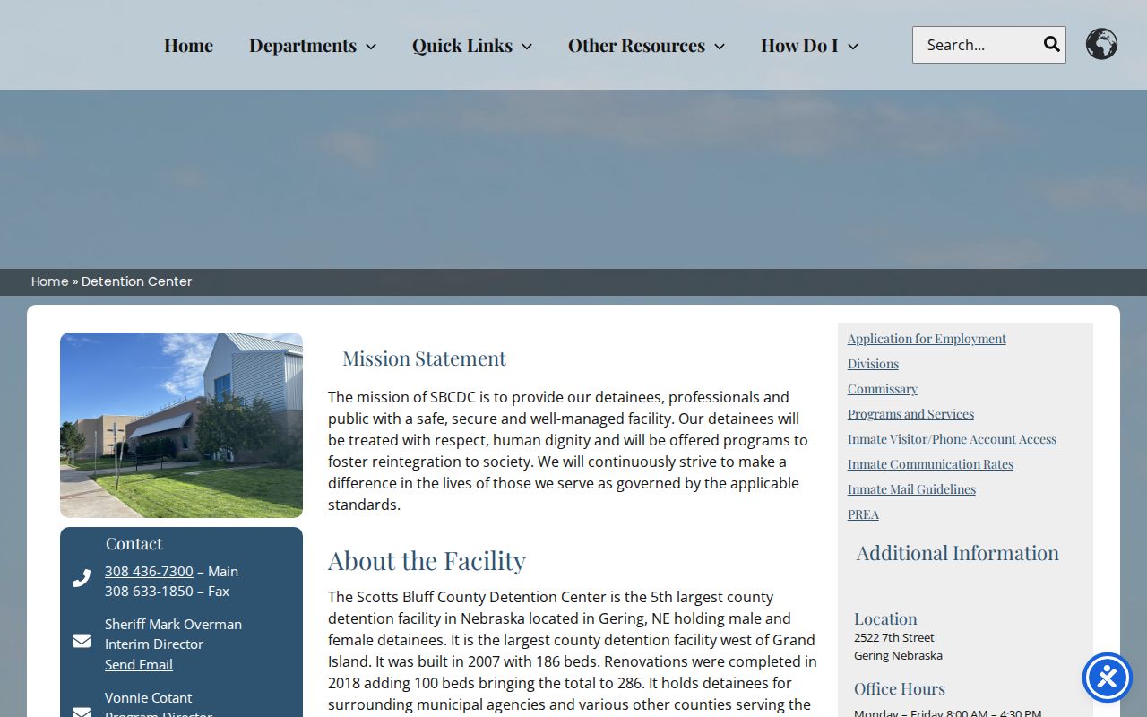 Scotts Bluff County bench warrant lookup detention bond facility